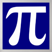 Navy und White Pi Symbol Poster (Vorne)