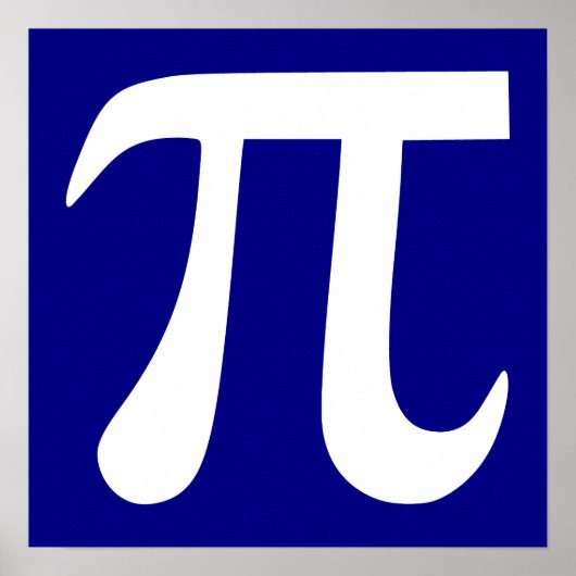 Navy und White Pi Symbol Poster (Vorne)