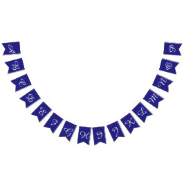Navy und White Script Letters Custom Wimpelkette