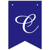 Navy und White Script Letters Custom Wimpelkette (Dritte Fahne)