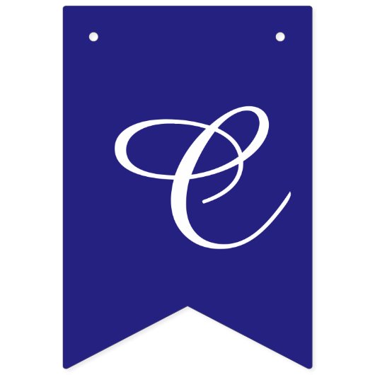 Navy und White Script Letters Custom Wimpelkette (Dritte Fahne)