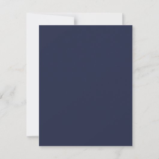 Navy und White Simple Geometric Save the Date (Rückseite)