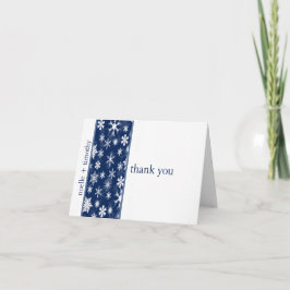 Navy und White Snowflakes Dankeschön Karte