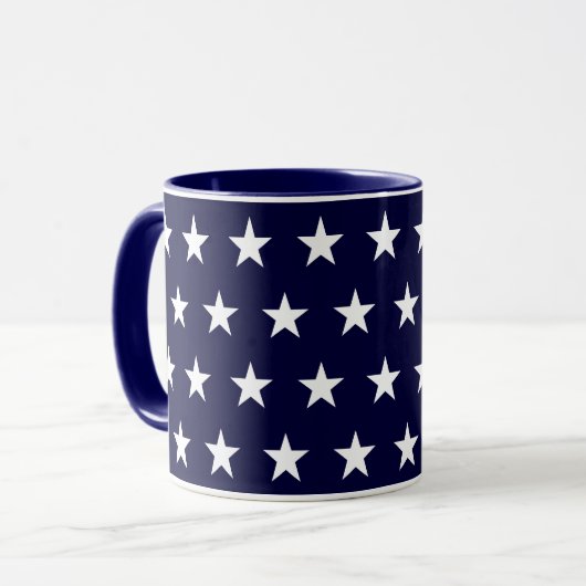 Navy und White Stars Tasse (Vorderseite Links)