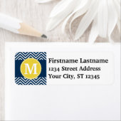 Navy und White Zickzack Pattern Custom Monogram (Insitu)