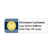 Navy und White Zickzack Pattern Custom Monogram (Vorne)