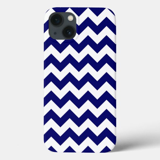 Navy und White Zigzag Muster Case-Mate iPhone Hülle (Rückseite)