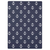 Navy und Yellow Anchors Custom Monogram Klemmbrett (Rückseite)