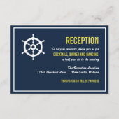 Navy und Yellow Nautical Wedding Card Begleitkarte (Vorderseite)