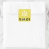 Navy und Yellow Nautical Wedding Danke Sticker (Tasche)