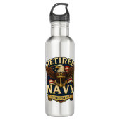 Navy USN Veteran Edelstahlflasche (Vorderseite)
