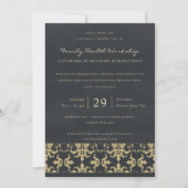 NAVY VELVET GOLD DAMASK CLASSIC WORKSHOP EVENT EINLADUNG (Vorderseite)