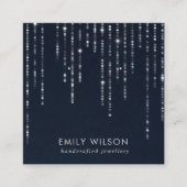 NAVY VELVET STRING LIGHTS STUD EARRING ANZEIGE  QUADRATISCHE VISITENKARTE (Vorderseite)