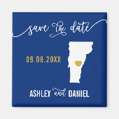 Navy Vermont Wedding Save the Date Map Magnet (Vorne)