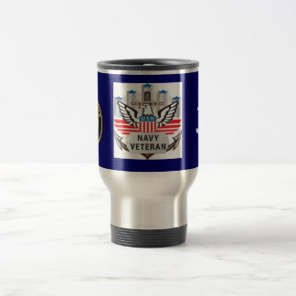 Navy Veteran Logo-Tasse Reisebecher