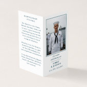 Navy Veteran Memorial Photo Poem Prayer Card (Vorderseite)