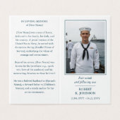 Navy Veteran Memorial Photo Poem Prayer Card (Außenseite Aufgefaltet)