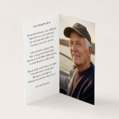 Navy Veteran Memorial Photo Poem Prayer Card (Innenseite)