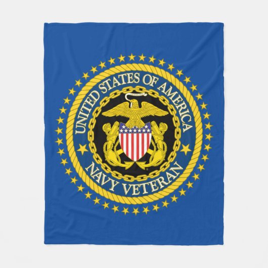 Navy Veteran Trucker Hat Fleecedecke (Vorderseite)