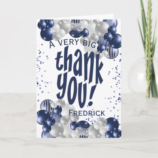 Navy Vielen Dank für Ihre Anerkennung Balloons Dankeskarte (Vorderseite)