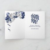 Navy Vielen Dank für Ihre Anerkennung Balloons Dankeskarte (Innenseite)