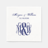 Navy Vine Script Monogram B&G DIY BG Serviette (Vorderseite)