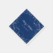 Navy Vines Custom Wedding Napkins Serviette (Ecke)