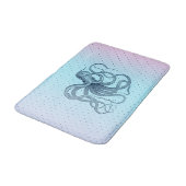 Navy-Vintag-Octopi-Illustration Badematte (Schrägansicht)