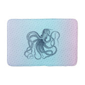 Navy-Vintag-Octopi-Illustration Badematte (Vorderseite)