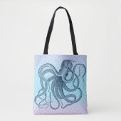 Navy Vintag Steampunk Octopi Illustration Tasche (Vorderseite)