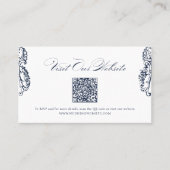 Navy Vintage Classic Schrift QR-Code Website Karte (Vorderseite)