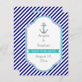 Navy, Wassergymnastik-Hochzeit Sichern Sie das Dat Einladung (Vorne/Hinten)