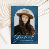 Navy Watercolor Arch Foto Abschluss Ankündigung