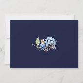Navy Watercolor Floral Blue Hydrangeaid Bridesmaid Einladung (Rückseite)