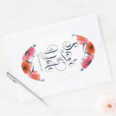 Navy Watercolor Floral Save the Date Stickers (Umschlag)
