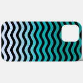 Navy Wavy Stripes Nautic Muster Case-Mate iPhone Hülle (Rückseite (Horizontal))