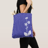 Navy-weiß getupfte Tasche (Von Nahem)