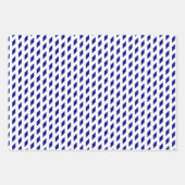 Navy Weiß Streifen Karo Diamant geometrisches Must Geschenkpapier Set (Vorderseite)