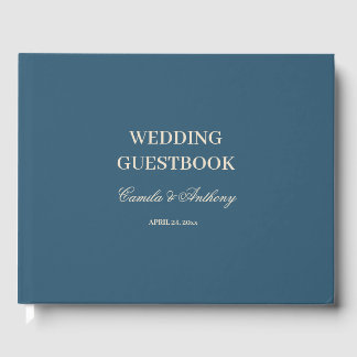 Navy Weiße Hochzeit Gästebuch