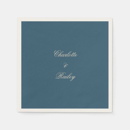 Navy Weiße Hochzeit Serviette (Vorderseite)