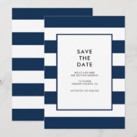 Navy Weiße Streifen Chic Einfach Modern Minimalist
