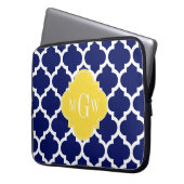 Navy Welch marokkanischer #5 Ananas 3 Initial Mono Laptopschutzhülle (Vorderseite Links)