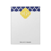 Navy Welch marokkanischer #5 Ananas 3 Initial Mono Notizblock (Rotiert)