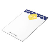 Navy Welch marokkanischer #5 Ananas 3 Initial Mono Notizblock (angewinkelt)