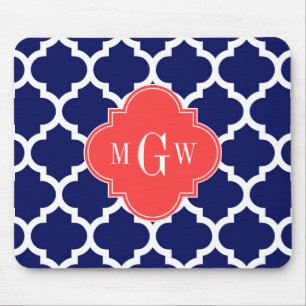 Navy Welch marokkanischer #5 Korallenrot 3 Anfangs Mousepad