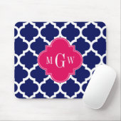 Navy Welch marokkanischer #5 Raspberry 3 Initial M Mousepad (Mit Mouse)