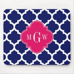 Navy Welch marokkanischer #5 Raspberry 3 Initial M Mousepad