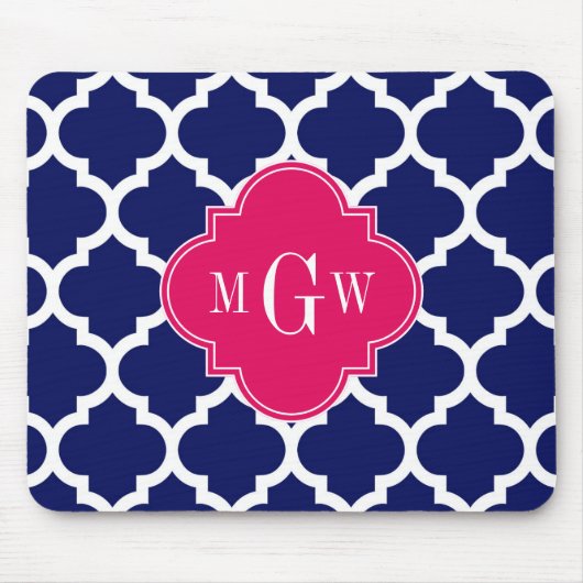 Navy Welch marokkanischer #5 Raspberry 3 Initial M Mousepad (Vorne)