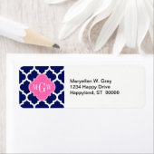 Navy Welches marokkanische #5 Hot Pink2 3 Initial  (Insitu)