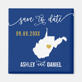 Navy West Virginia Hochzeit Speichern Sie die Datu Magnet (Vorne)